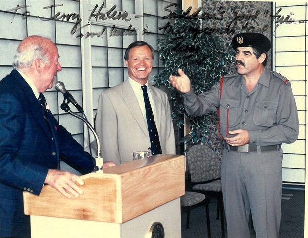 Jerry Haleva Having Fun with Former Secretary of State George Shultz