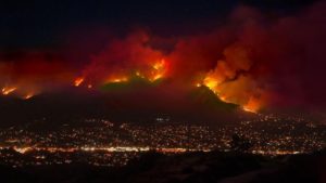 Thomas Fire on Hillsides of Ventura