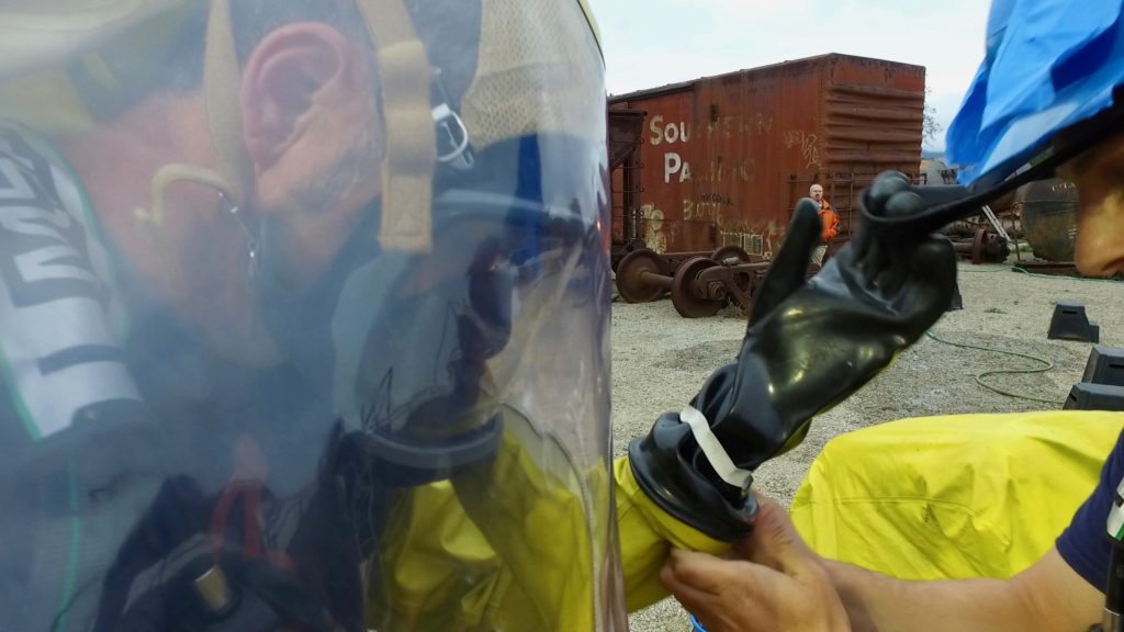 C S T I suiting up for Rail Tanker Fire