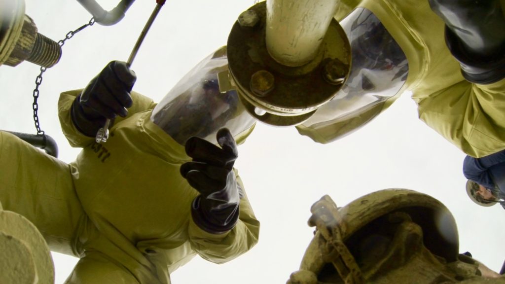 C S T I working on Flange