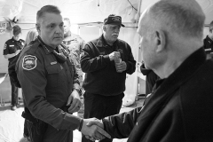 Sheriff Honea shaking hands with man
