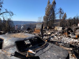 DTSC crews work to assess properties burned by the Mosquito Fire