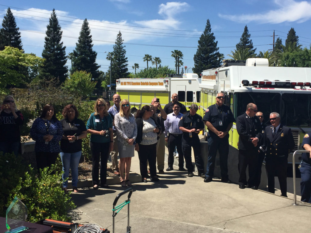 Audience at ceremony for Hazmat Vehicle Engine Transfer