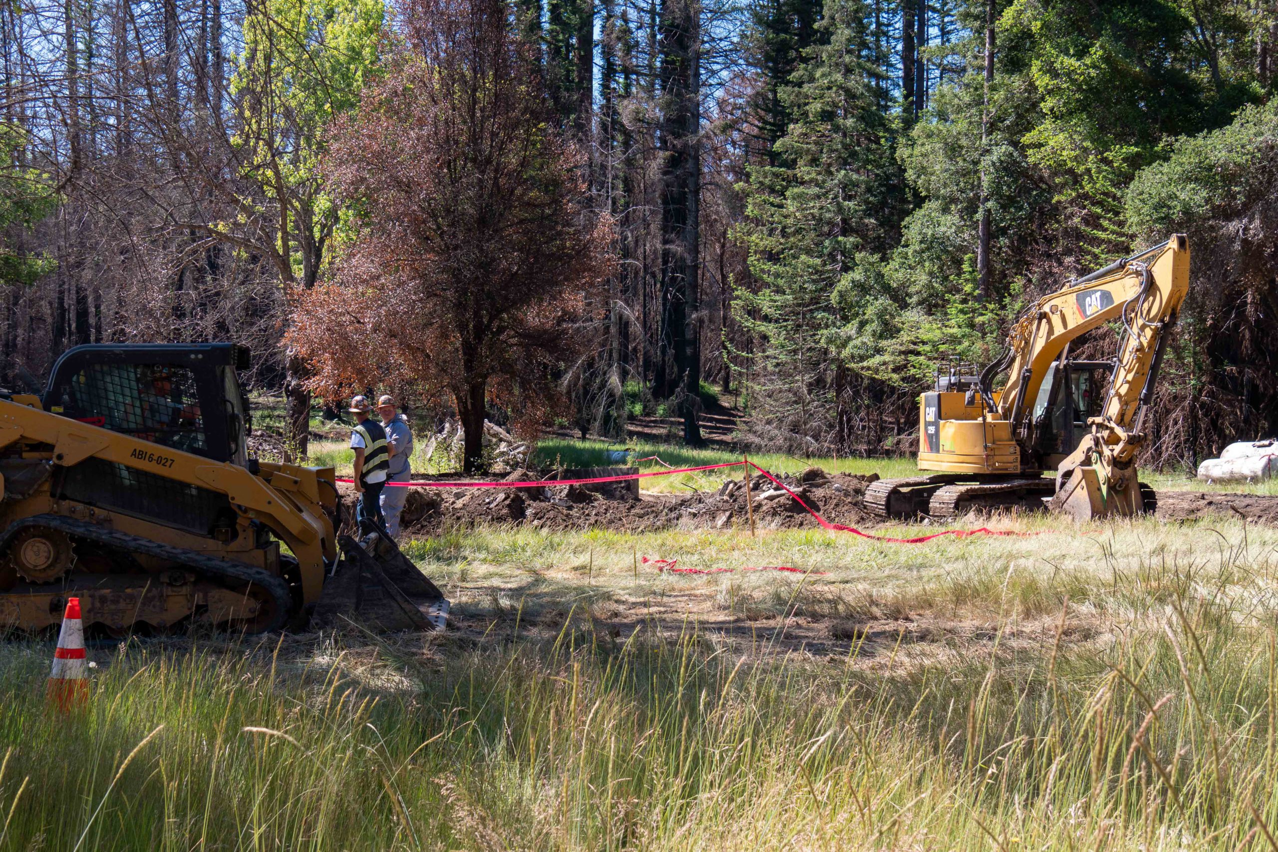 Heavy equipment prepared to work