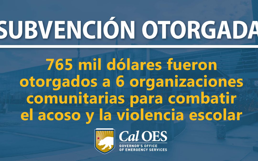 765 mil dólares otorgados a organizaciones comunitarias para combatir el acoso y la violencia escolar